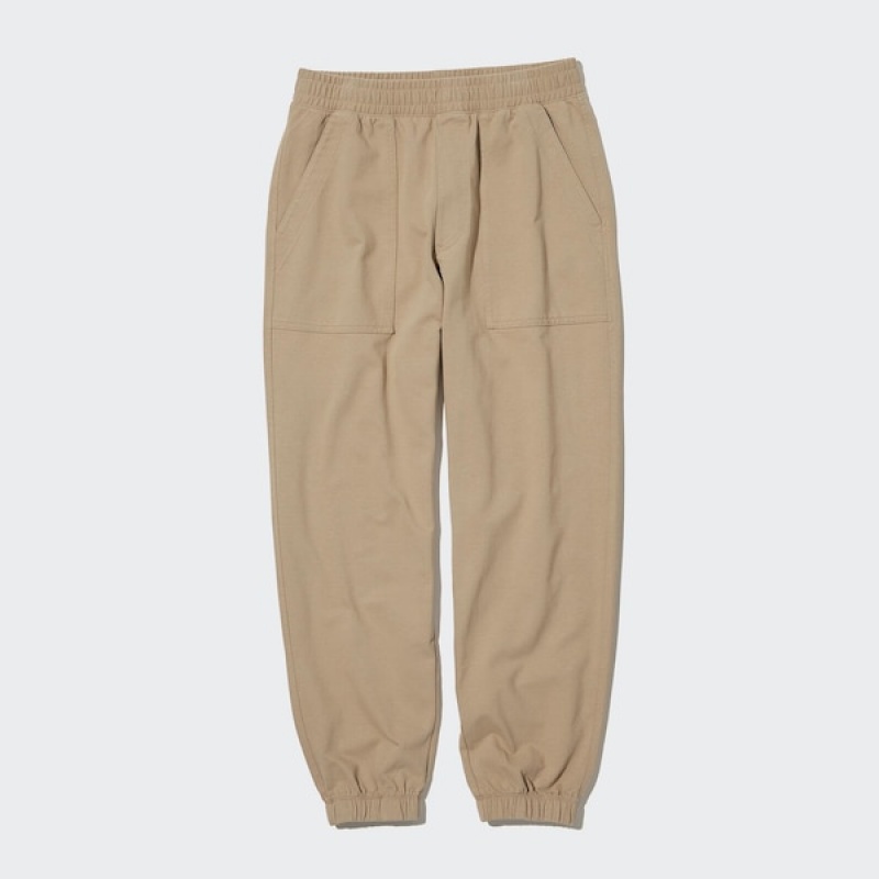 Uniqlo Washed Jersey Joggers Herre Beige | 6210-CKNID